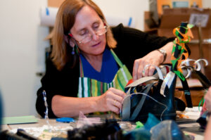 Teacher making art