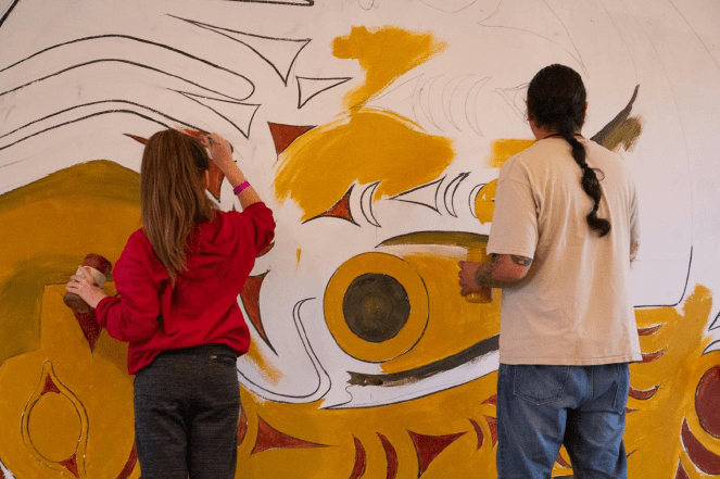 Native Voices Arts Academy mural painting